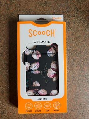 Wingmate Floral Black iPhone 16 Case with Pink Petals